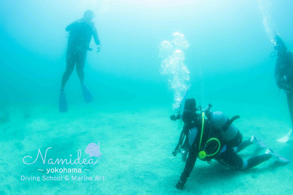 中性浮力の見本をみて、自分もトライ