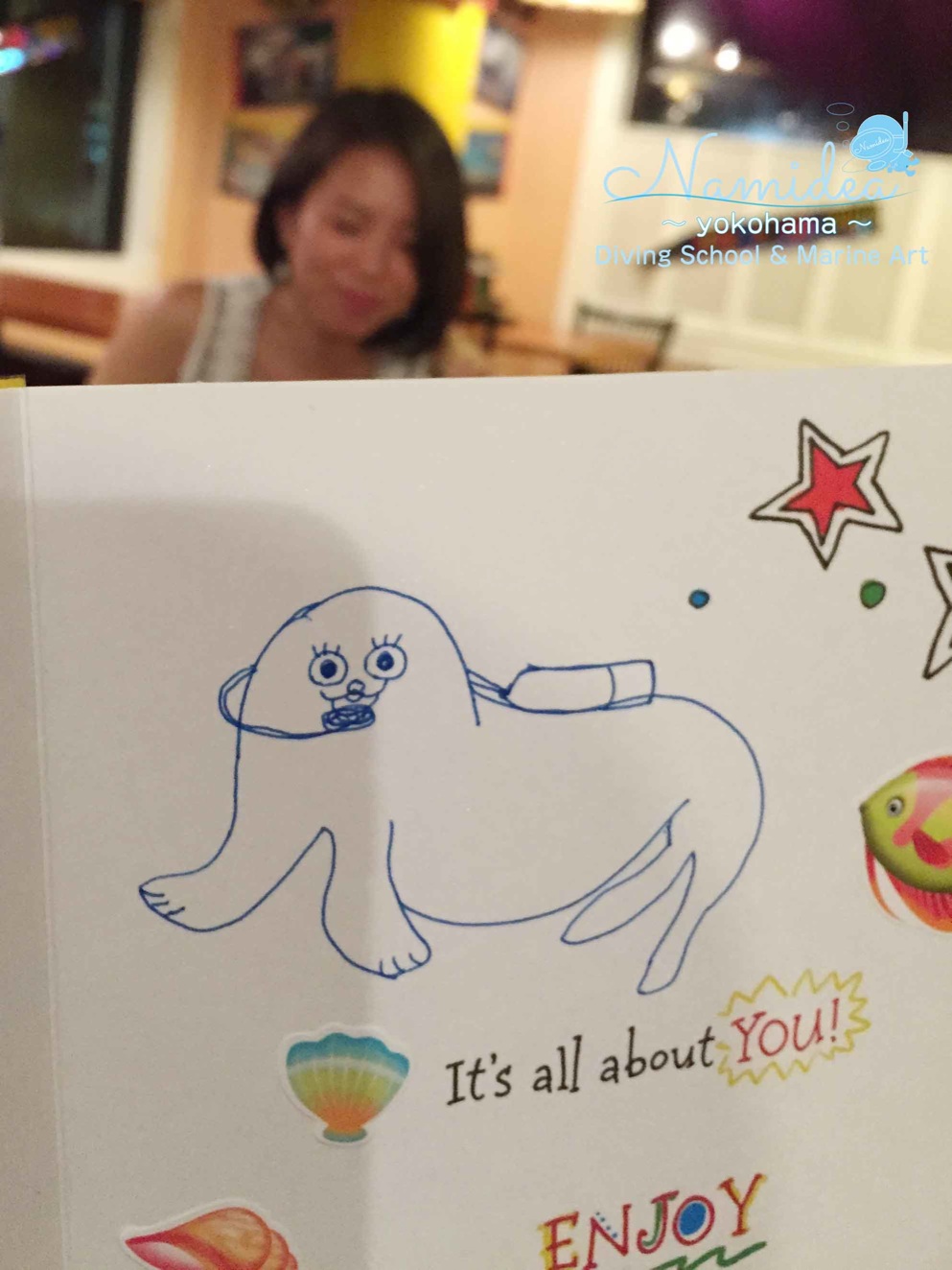 グアムでイラストを描く