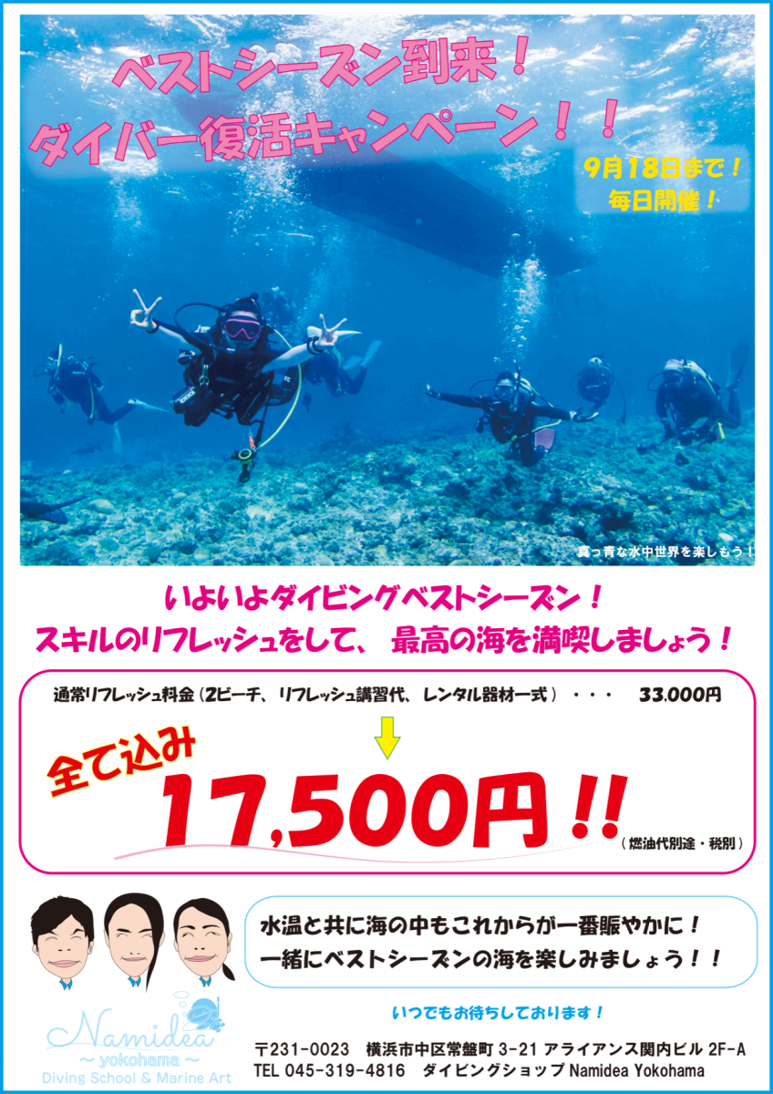 Namidea ダイバー復活キャンペーン
