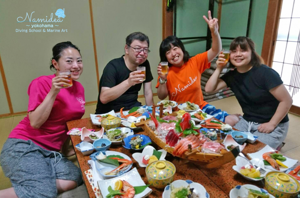 Namidea 雲見ツアー ダイビング後の夕食