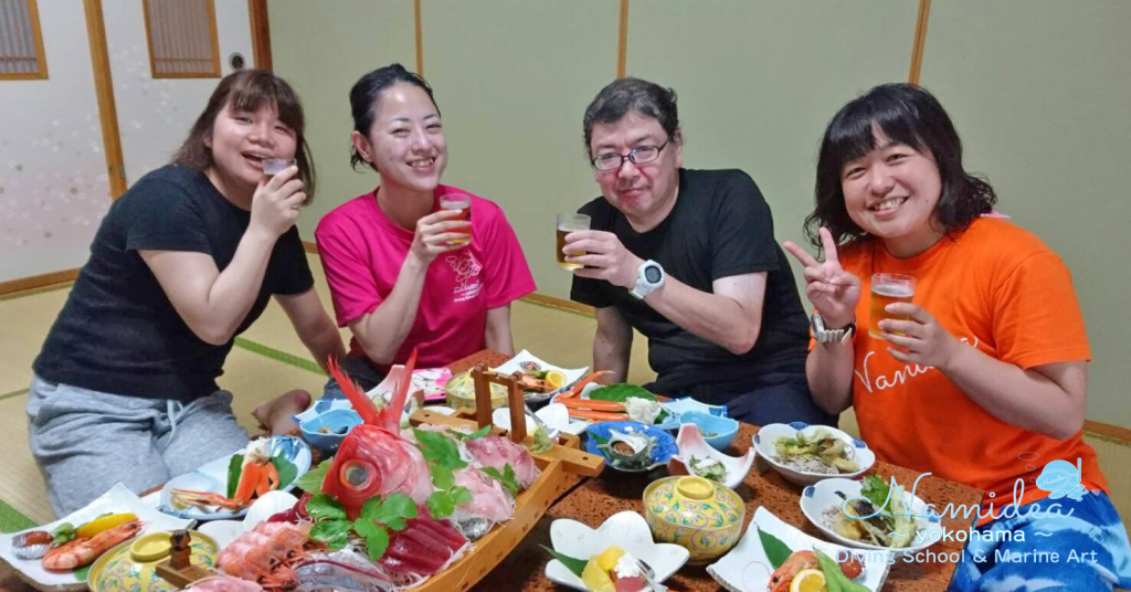 Namidea 雲見ツアー ダイビング後の夕食
