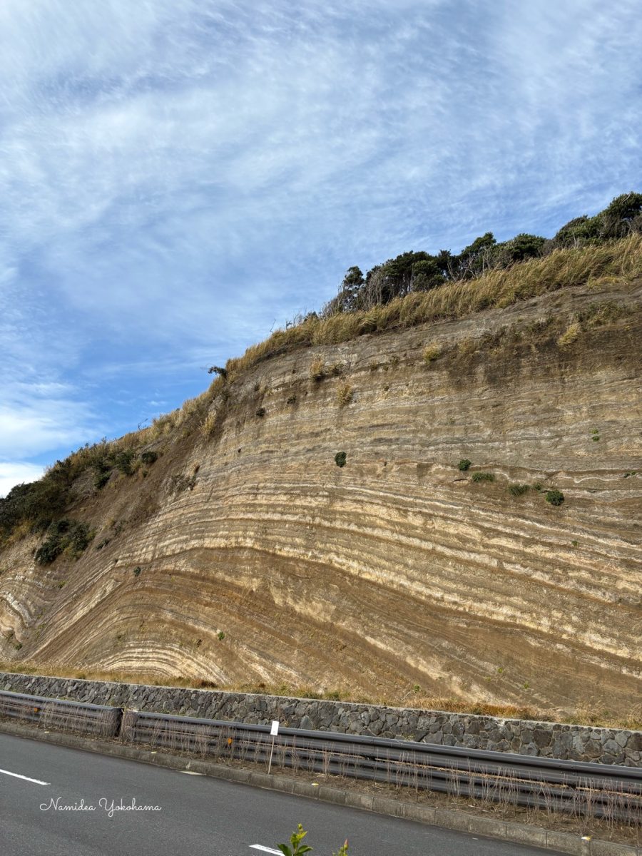 伊豆大島 地層大切断面