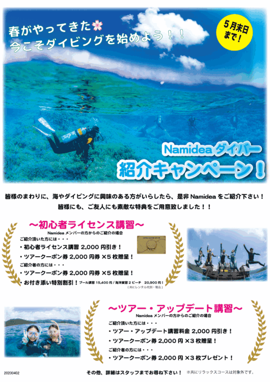 2026Namidea 春の紹介キャンペーン！